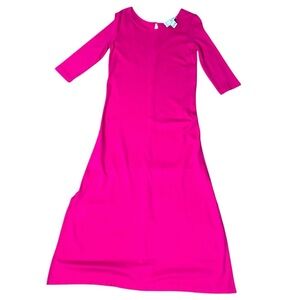 Joan Vass Pink Cocktail Sheath Dress 3/4 Sleeve size:0